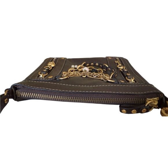 Juicy Couture Brown Leather Charm Wristlet Purse - Picture 5 of 15